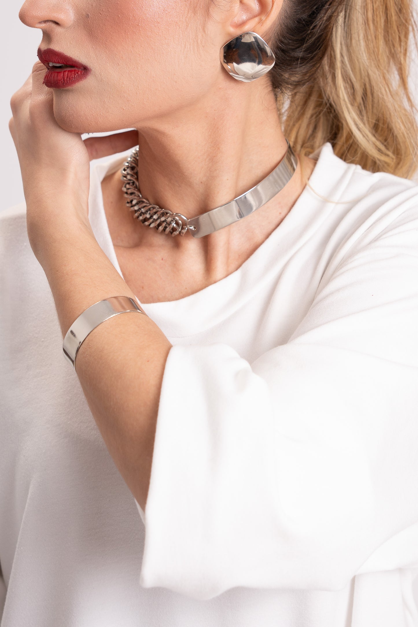 Choker Corrente Meduza Ródio