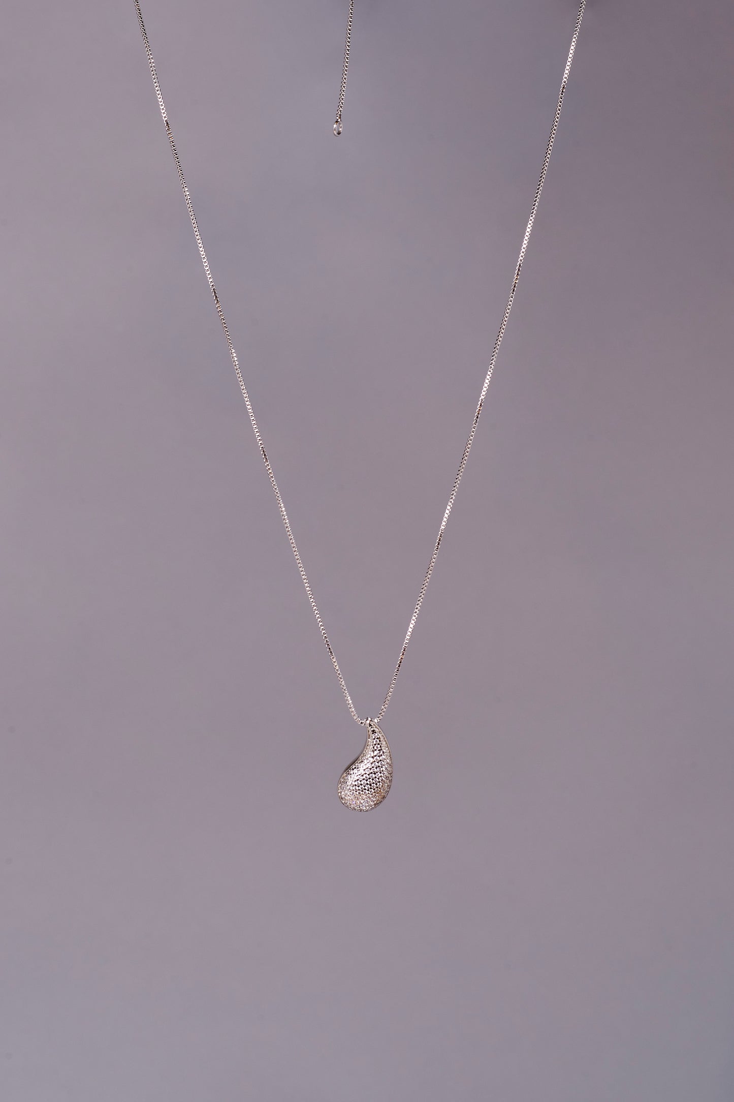 Colar Gota Cravejada Ródio