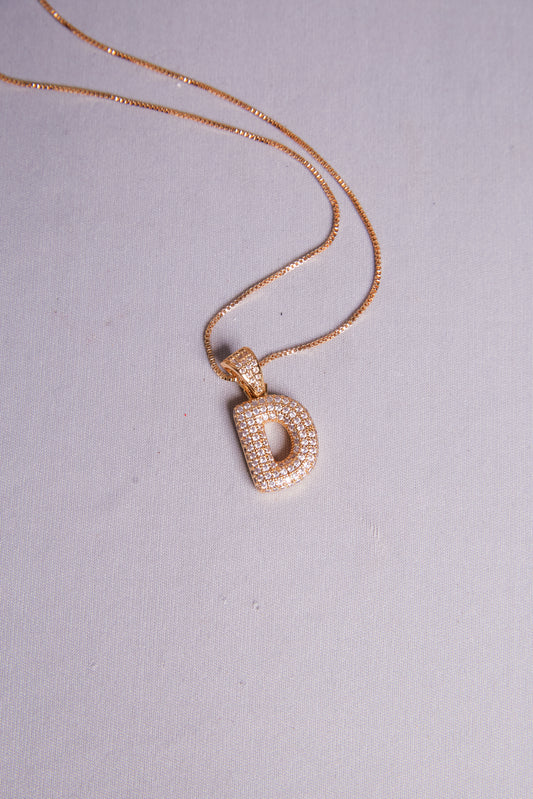 Pingente Letra Com Pedraria Ouro 18k
